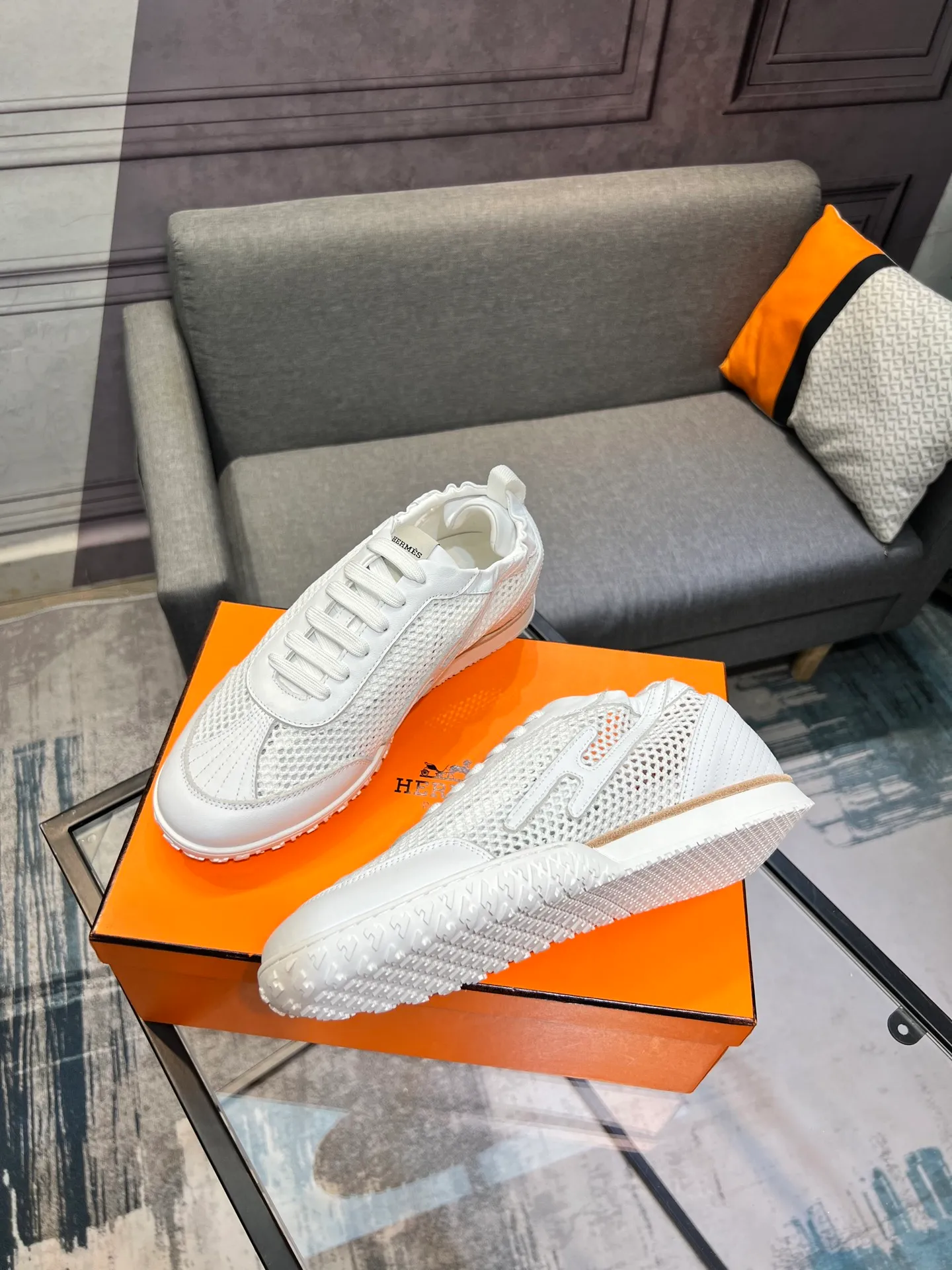 Men's shoes 💰700 [HERMES] Hermès - High-end quality original order 🔍🔍 - Upper: 🔝 cowhide suede splicing design - Inner lining: imported mixed sheepskin - Outsole: TPR foam · Rubber: two-color combined molding outsole - Super high quality control · Fine workmanship: highlighted (high-end, luxury, grade) -Size: 38-44 (45, 46, can be customized)